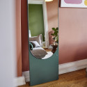 Grand miroir ovale en verre et bois ALTESSE