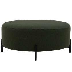 Pouf ovale moderne en tissu et pied métal FOLIO