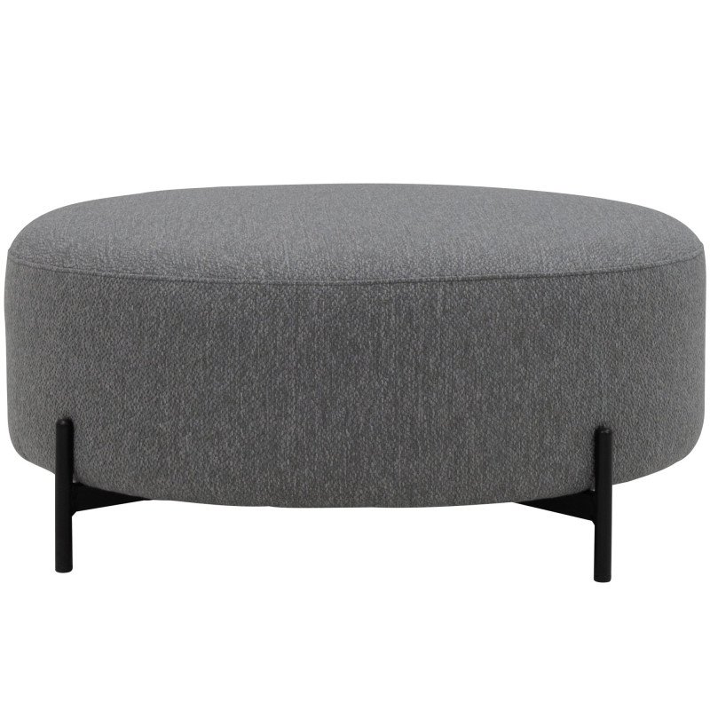 Pouf ovale moderne en tissu et pied métal FOLIO