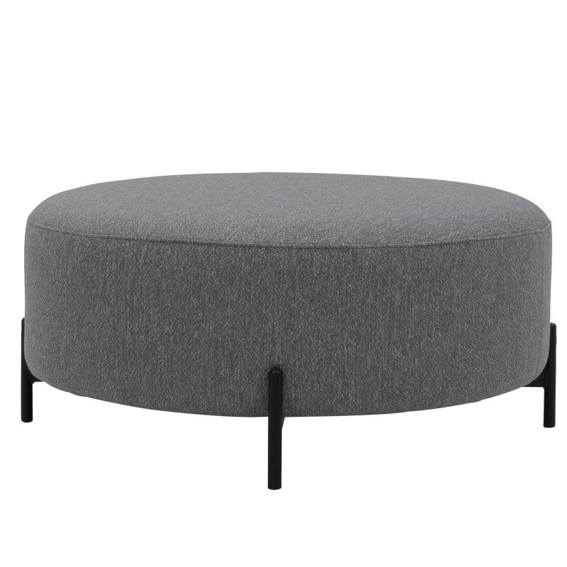 Pouf ovale moderne en tissu et pied métal FOLIO