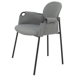 Set de 2 chaises de salle à manger en tissu et métal SONA