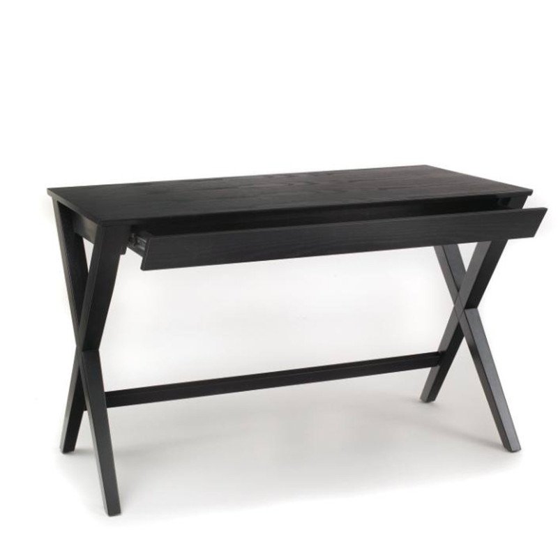 Bureau avec tiroir en bois noir 120cm DELCOR