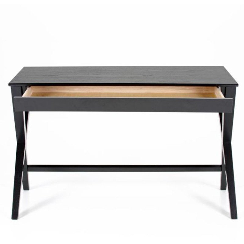 Bureau avec tiroir en bois noir 120cm DELCOR