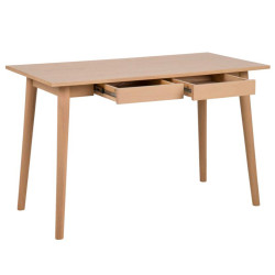 Bureau 2 tiroirs en bois clair ARMANDO