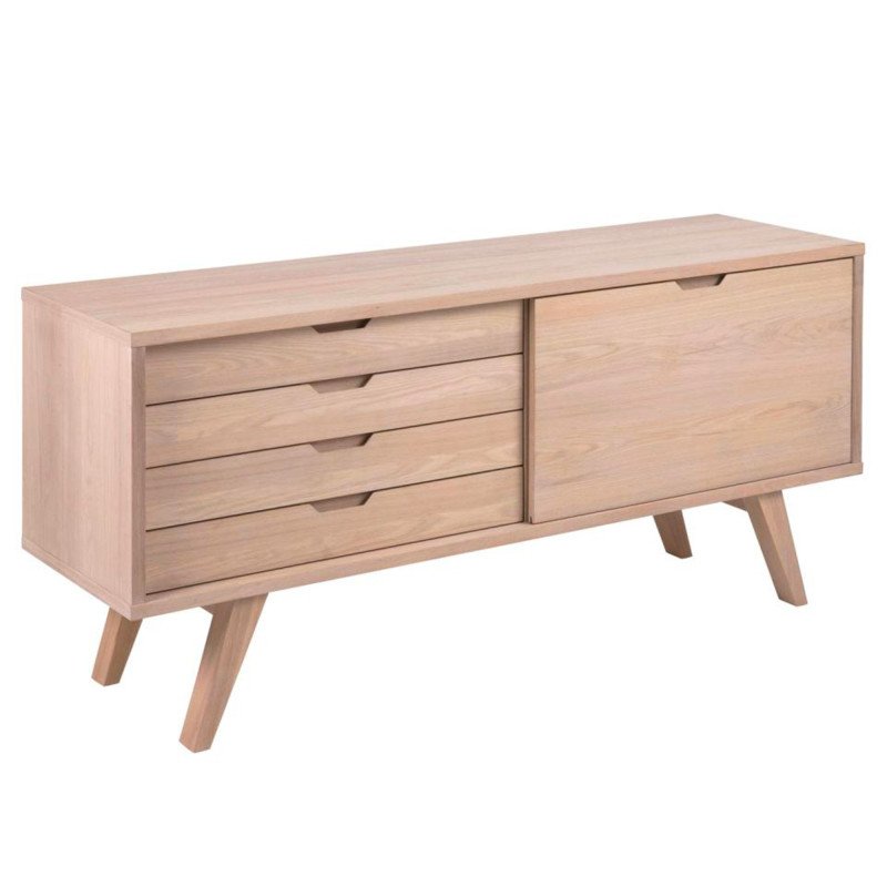 Buffet 160cm style contemporain en bois CHARLENE