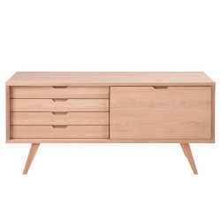 Buffet 160cm 4 tiroirs 1 porte style contemporain en bois CHARLENE