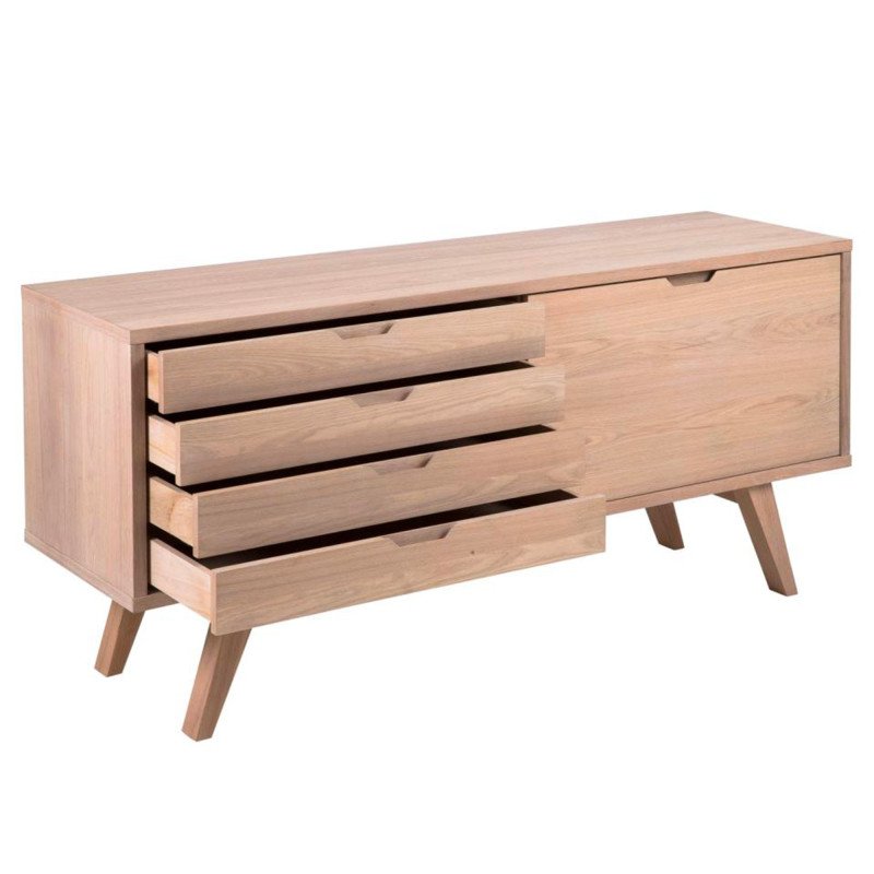 Buffet 160cm style contemporain en bois CHARLENE