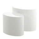 Set de 2 tables basse ovale blanc laqué NICKY