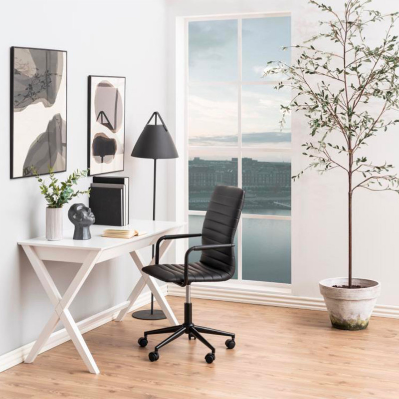 Bureau moderne avec tiroir en bois blanc DELCOR