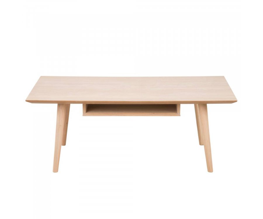 Table basse rectangulaire avec niche en bois clair TWENTY