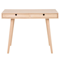 Bureau 2 tiroirs en bois de chêne clair 100cm TWENTY