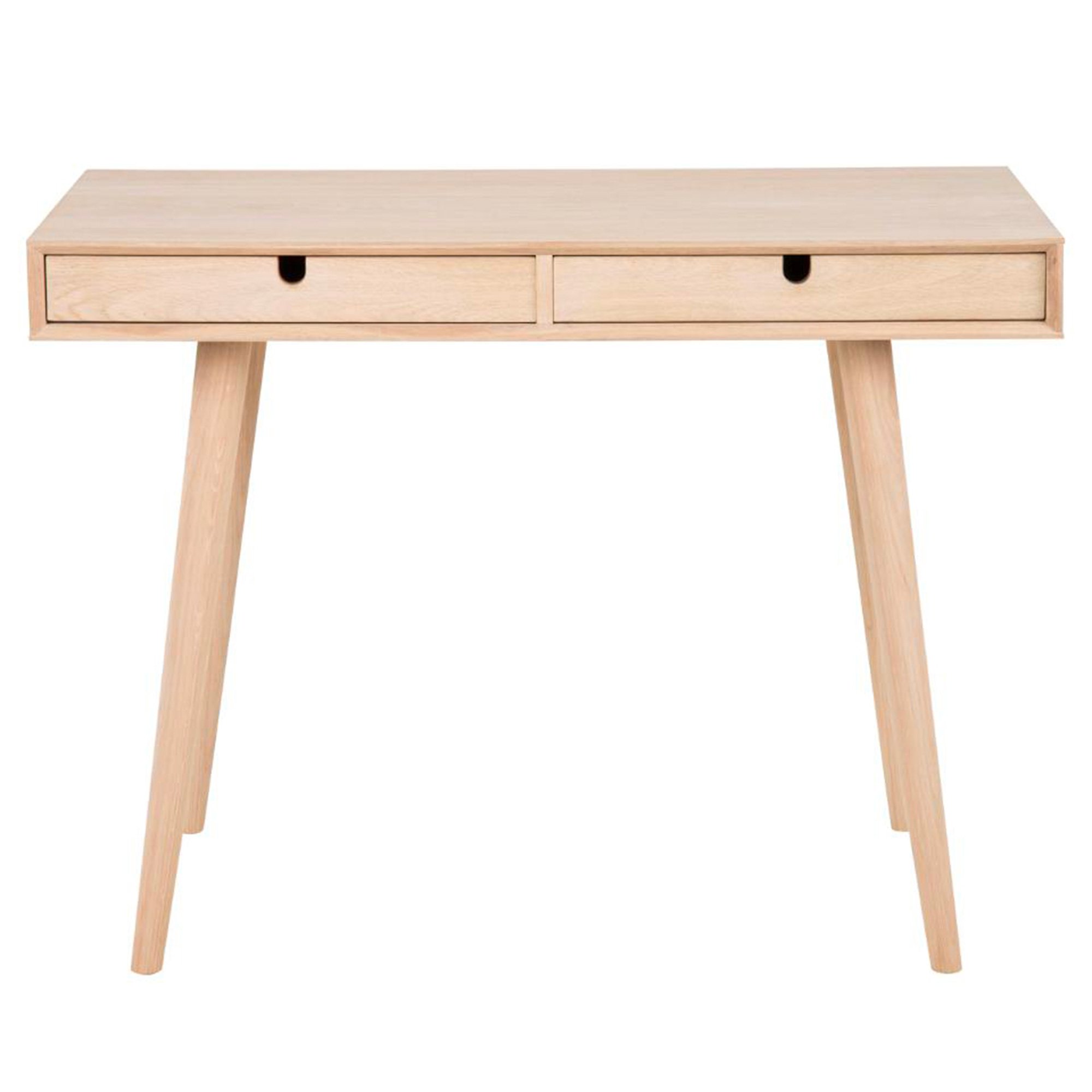 Bureau 2 tiroirs en bois de chêne clair 100cm TWENTY