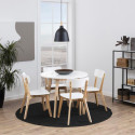 Table ronde en bois blanc 90cm STELLA