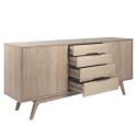 Buffet en bois 180cm 2 portes 4 tiroirs MARTI