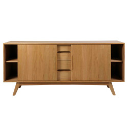 Buffet en bois 180cm 2 portes 4 tiroirs MARTI