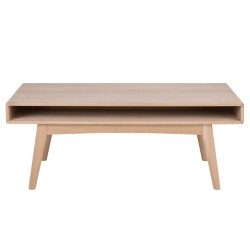 Table basse rectangulaire en bois 130x70cm avec niche MARTI