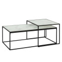 Lot de 2 tables gigognes en marbre blanc BOLTA