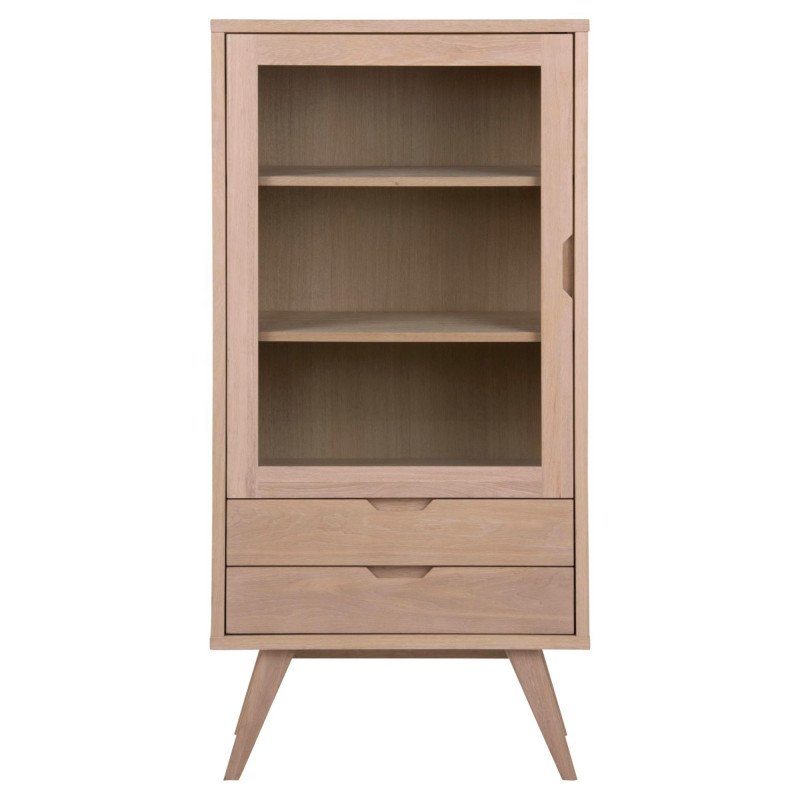 Buffet haut vitré en bois de chêne 145cm LINA