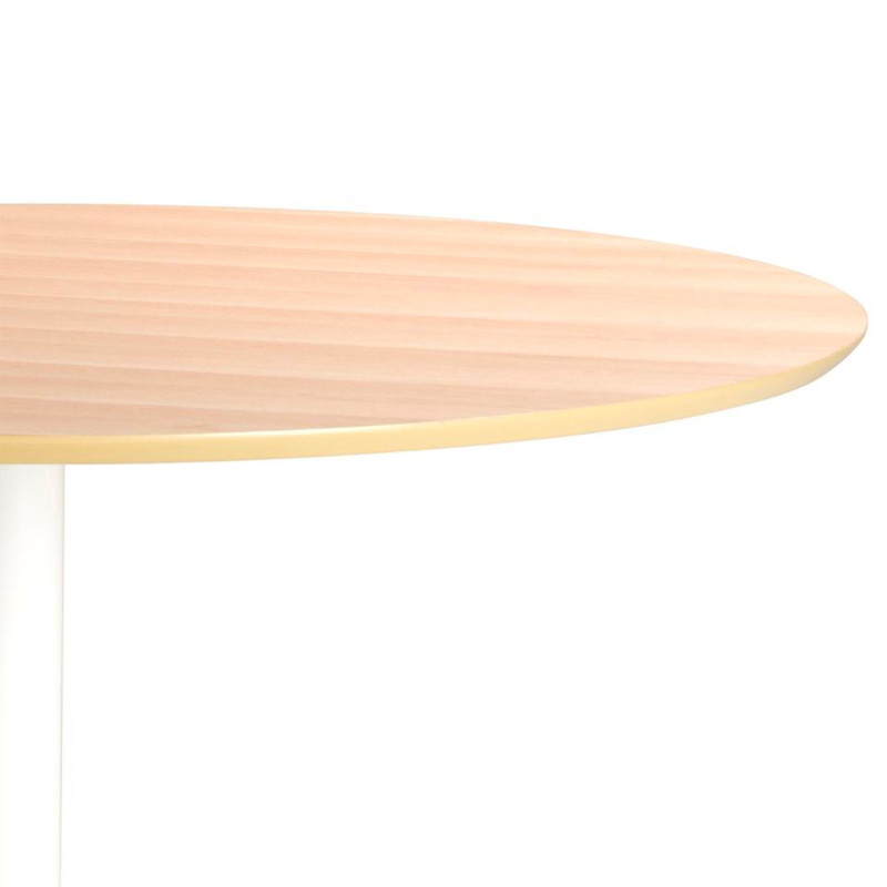 Table à manger ronde en bois pied blanc 110cm PALMAS