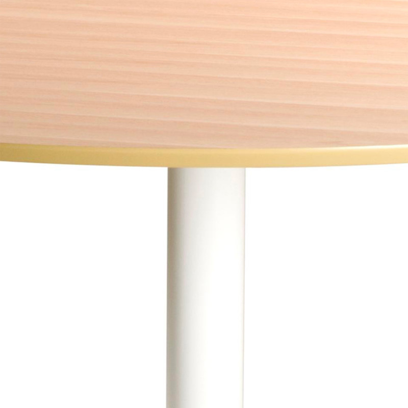 Table à manger ronde en bois pied blanc 110cm PALMAS