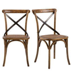 Lot de 2 chaises vintages en bois RETRO