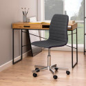 Chaise de bureau design en tissu gris clair ALMOND