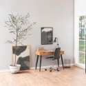Chaise de bureau design en tissu gris clair ALMOND