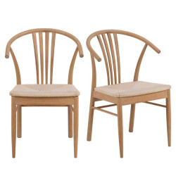 Lot de 2 chaises style rétro en bois WORK