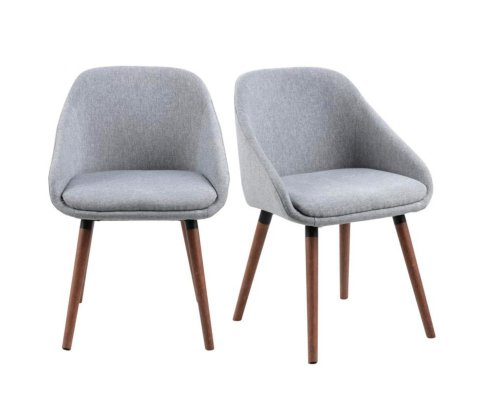 Lot de 2 chaises design en tissu gris clair NILSON
