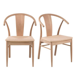 Lot de 2 chaise rétros en bois JANIA