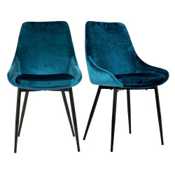 Lot de 2 chaises velours- ZAIPO