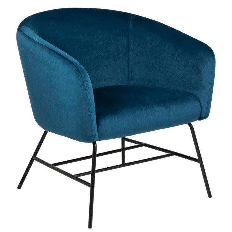 Fauteuil tendance en velours bleu foncé RAMZO