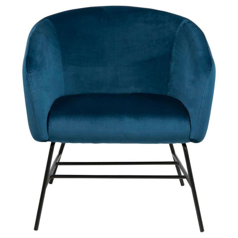 Fauteuil tendance en velours bleu foncé RAMZO