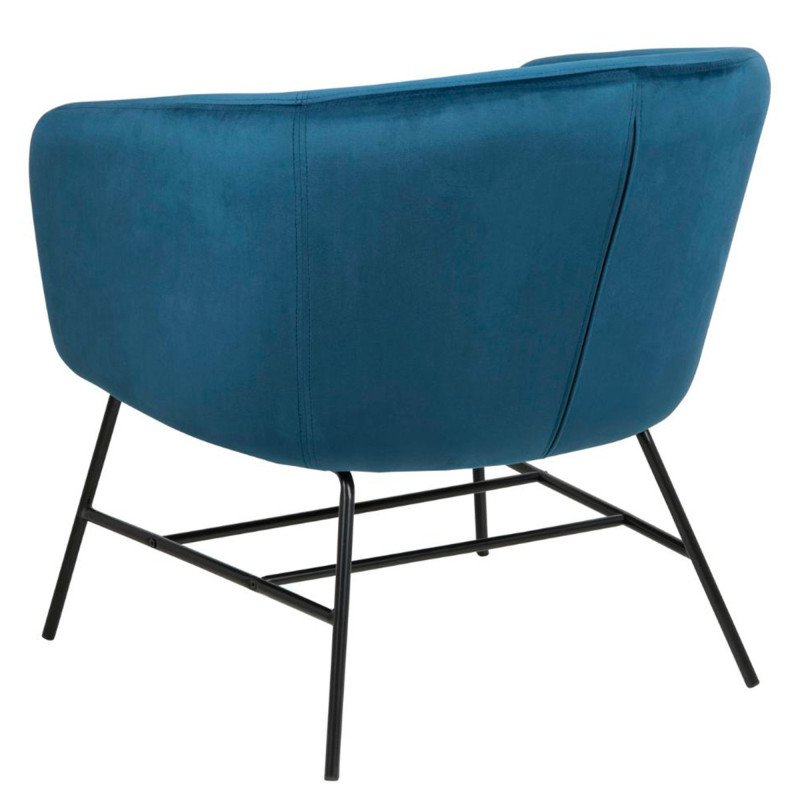 Fauteuil tendance en velours bleu foncé RAMZO