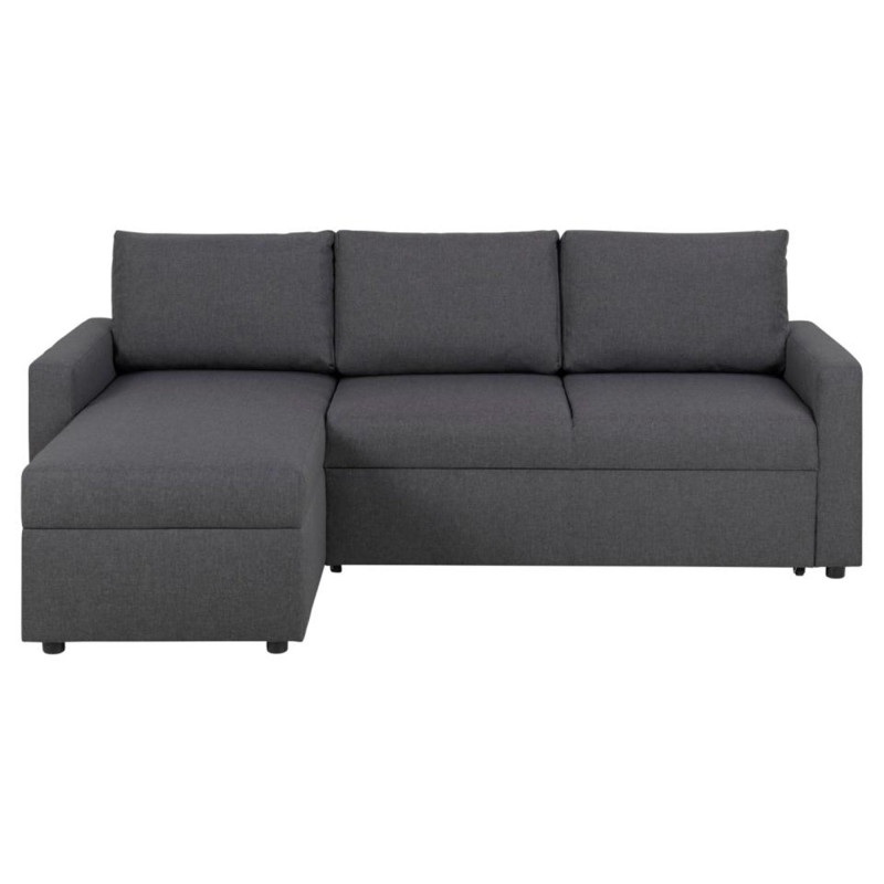 Canape d'angle convertible en tissu gris foncé SACRAM