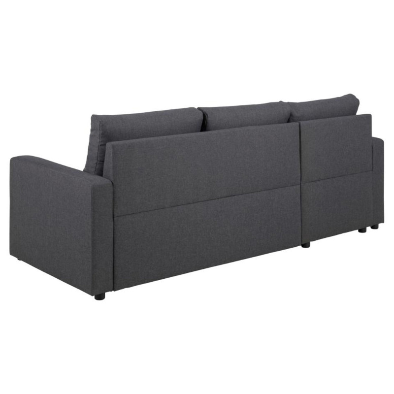 Canape d'angle convertible en tissu gris foncé SACRAM