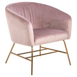 Fauteuil en velours pieds métal doré RAMZO