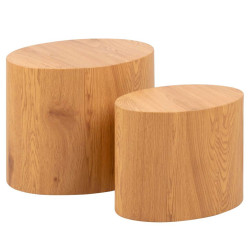 Tables basses gigognes ovales en bois MIKY