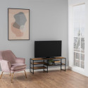 Meuble TV minimaliste en bois et métal noir SEA