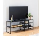 Meuble TV minimaliste en bois et métal noir SEA