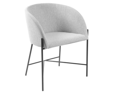 Chaise design avec accoudoirs en tissu gris MANDELA