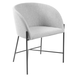 Chaise design avec accoudoirs en tissu gris MANDELA