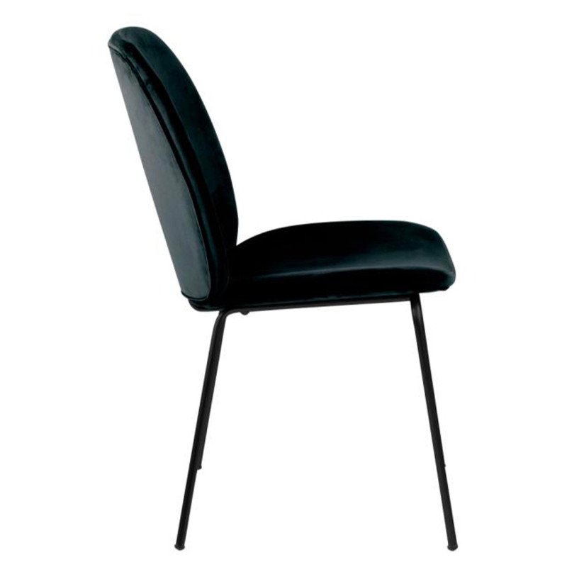 Lot de 2 chaises en velours noir KARMEN