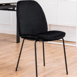 Lot de 2 chaises en velours noir KARMEN