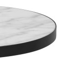 Table d'appoint en marbre blanc et métal noir SOLANE