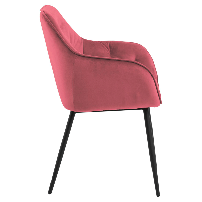 Lot de 2 chaises en velours matelassé avec accoudoirs BROKEN