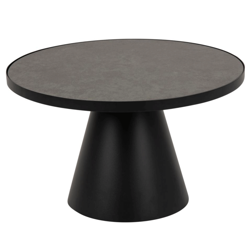 Table basse en céramique et métal noir 65cm SOLANE