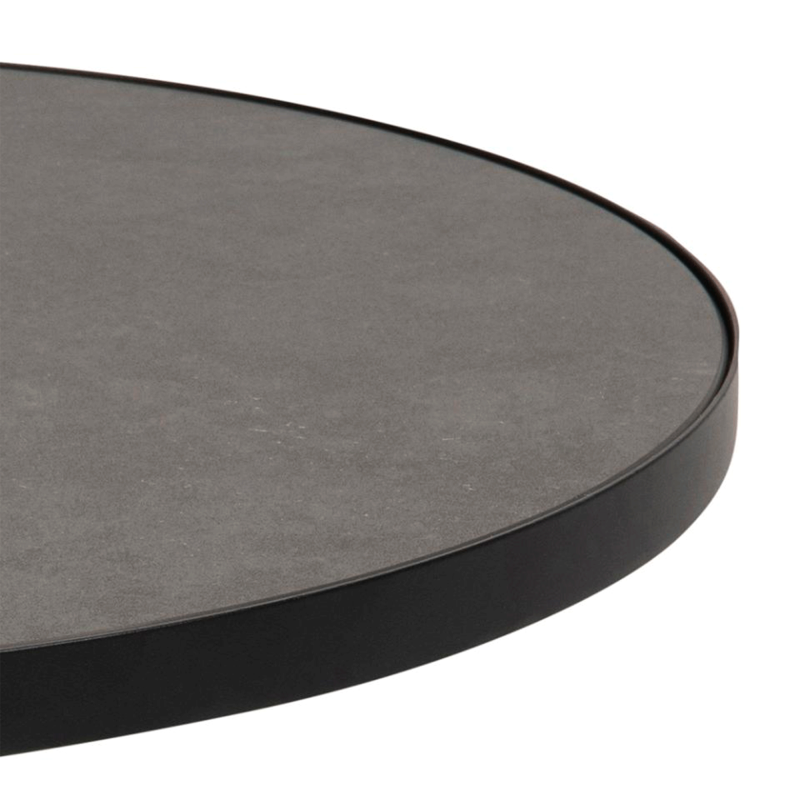 Table basse en céramique et métal noir 65cm SOLANE