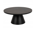 Table basse en céramique et métal noir 85cm SOLANE