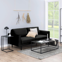Table basse avec porte magazines en bois et métal SEA